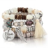 I Love You Bracelet Set - Beige