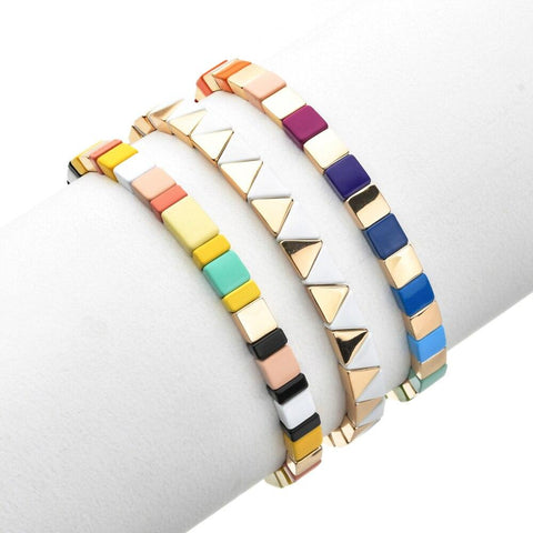 Rainbow Tile Bracelet Set
