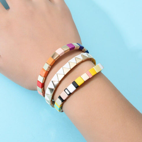 Rainbow Tile Bracelet Set
