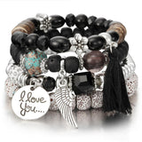 I Love You Bracelet Set - Black&White