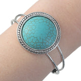 Blue Round Open Cuff Bracelet