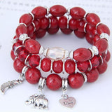 I love Elephants Bracelet Set - Rose