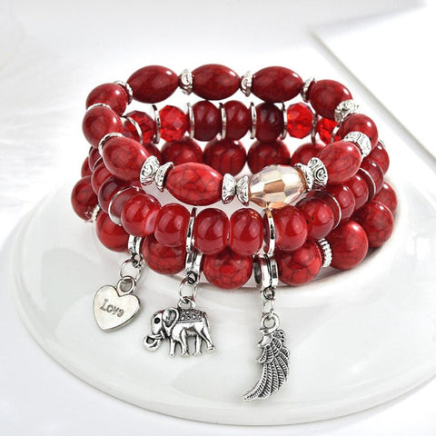 I love Elephants Bracelet Set - Rose