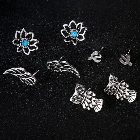 Arizona Owl Earring Set - 4 pairs