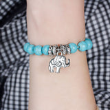 Turquoise Beaded Elephant Bracelet