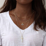 Opal Gold Eye Rhinestone Pendant 