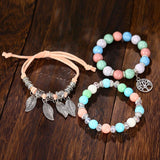 Multicolor Tree of Life Bracelet Set