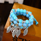 Blue Tree of Life Bracelet Set