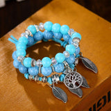 Blue Tree of Life Bracelet Set