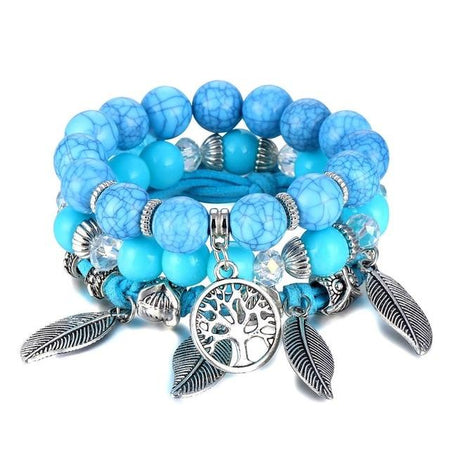Blue Tree of Life Bracelet Set