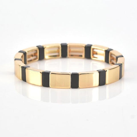 Black and Gold Tiled Bracelet