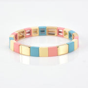 Blue/Pink Tiled Bracelet Cuff