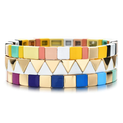 Rainbow Tile Bracelet Set