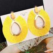 Bohemian Yellow Big Tassel Earring