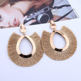 Bohemian Big Gold Tassel Earrings