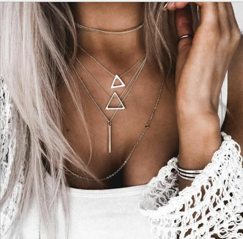 Bohem Triangle Pendant Necklace