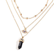 Black Gold Eye Rhinestone Pendant