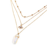 Opal Gold Eye Rhinestone Pendant 