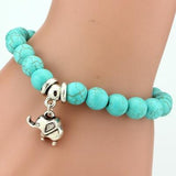 Turquoise Beaded Elephant Bracelet