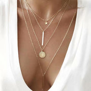 Coin Pendant Multilayer Necklace